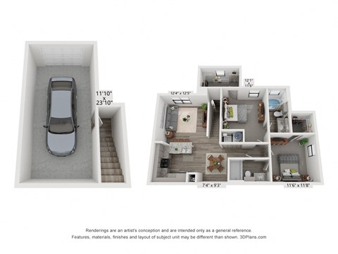 Emerson at Leander 3D Floor Plan B1
